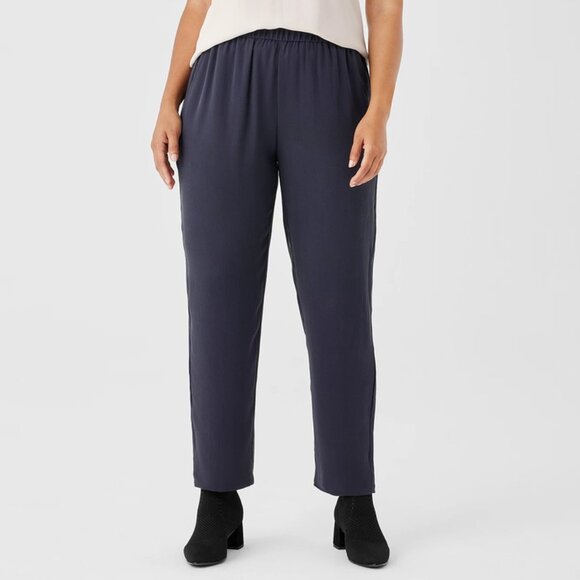 🌸Eileen Fisher 100% Silk Gray Pants, Size XL - Picture 1 of 14
